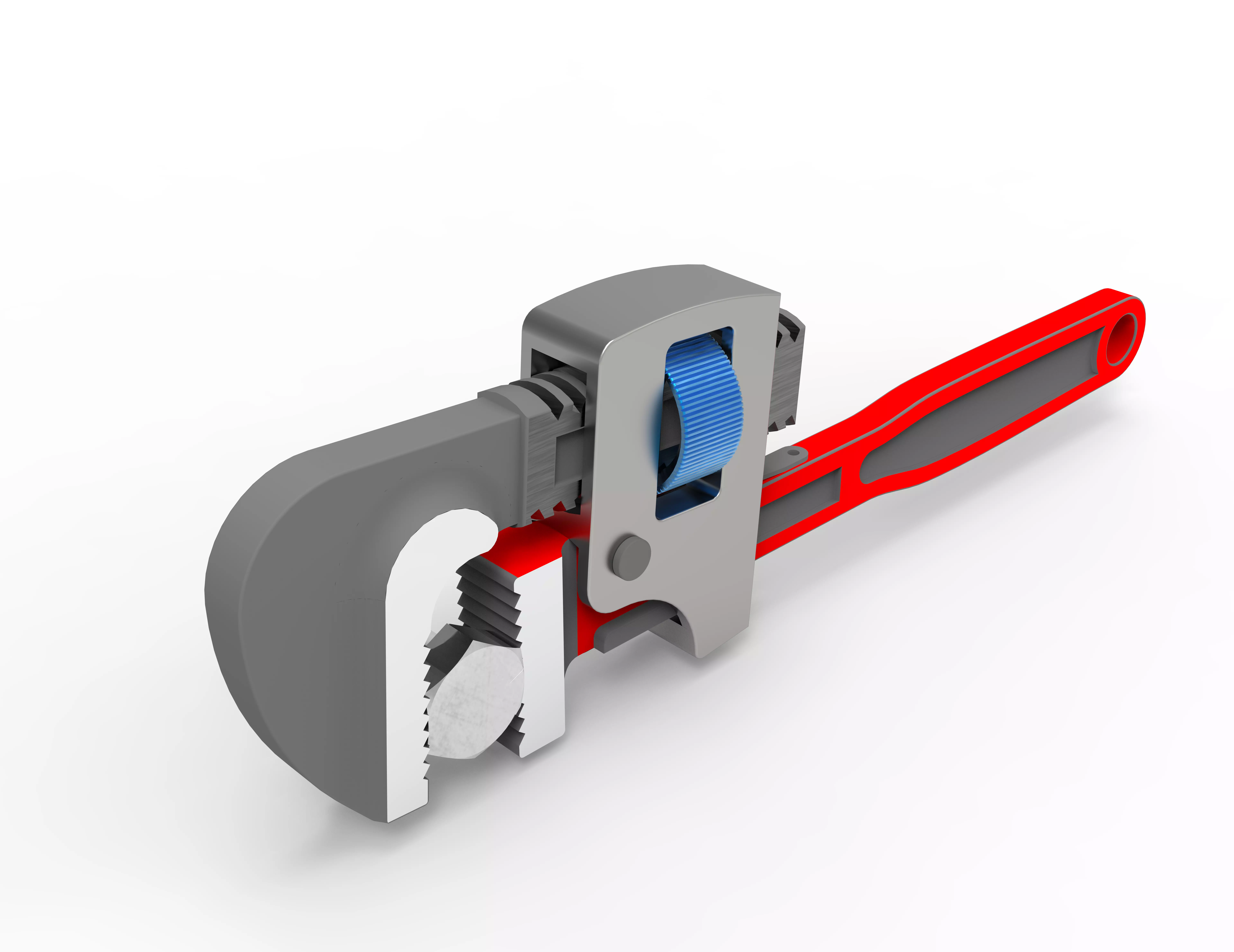 Adjustable Pipe Wrench with Bolt 3D Model Low-poly 3D model_0