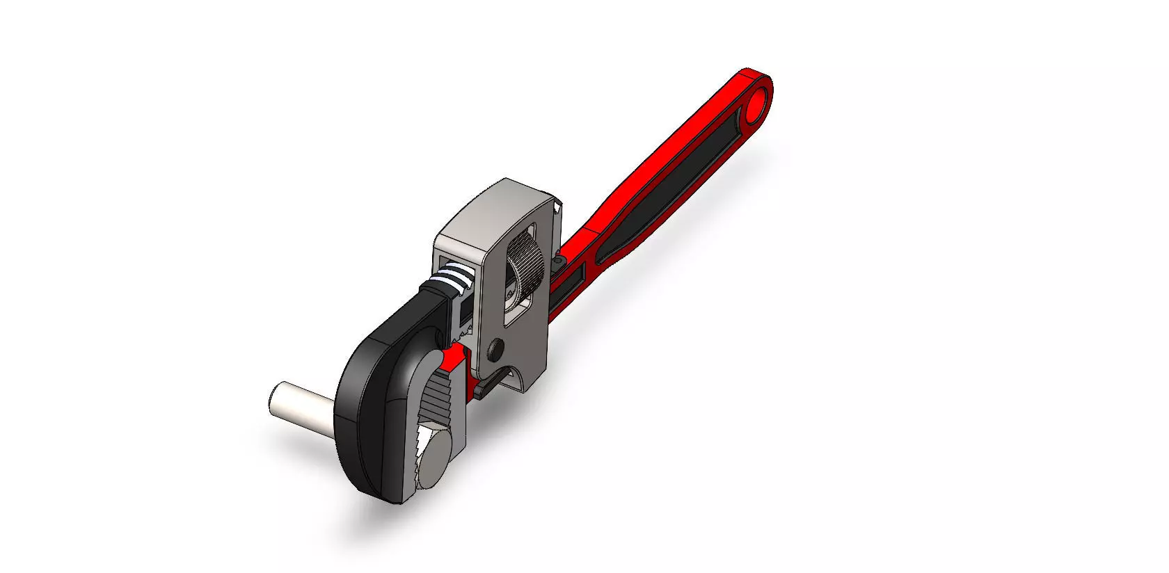 Adjustable Pipe Wrench with Bolt 3D Model Low-poly 3D model_6