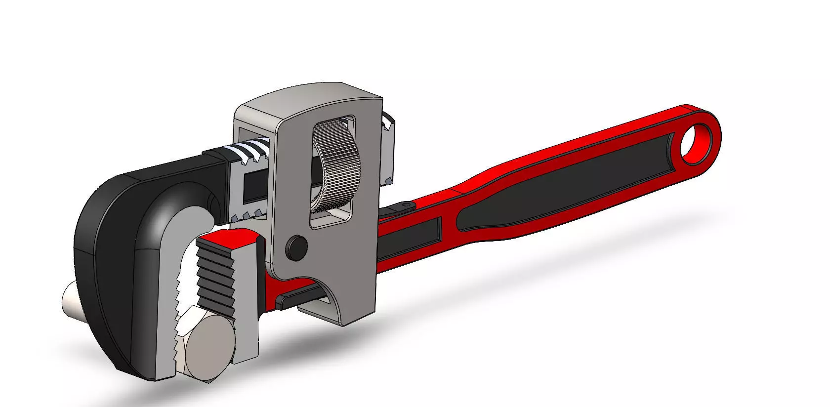 Adjustable Pipe Wrench with Bolt 3D Model Low-poly 3D model_2