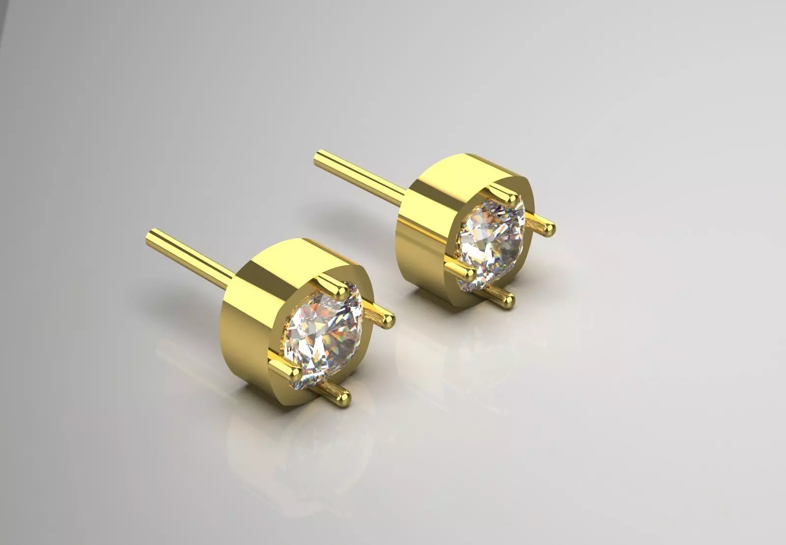 Classic Diamond Stud stl Earrings model je0002 3D print model