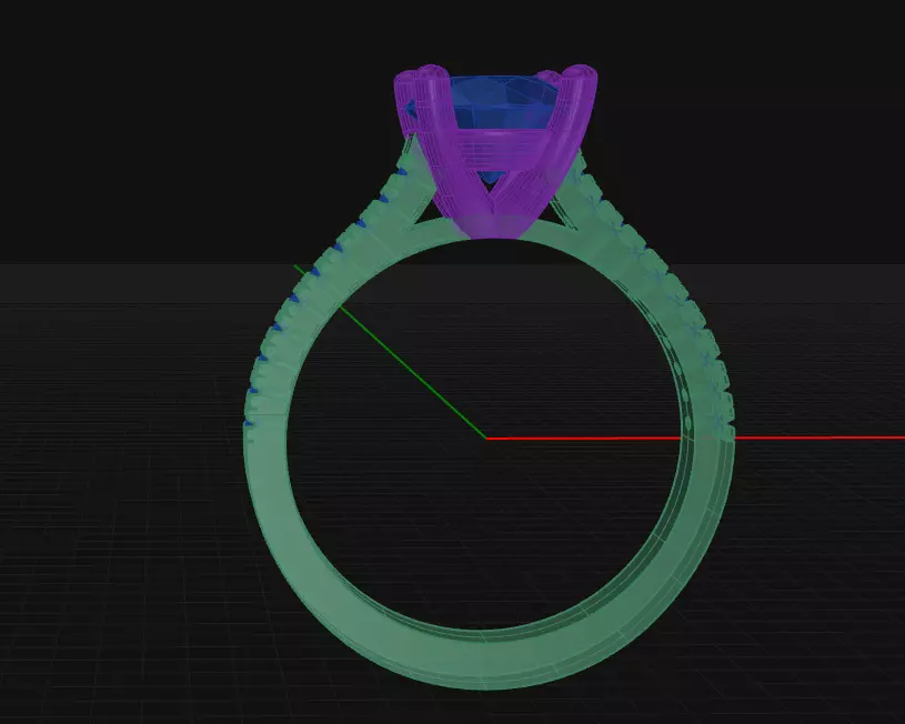 4 Prong Diamond Engagement Ring 3D print model_1