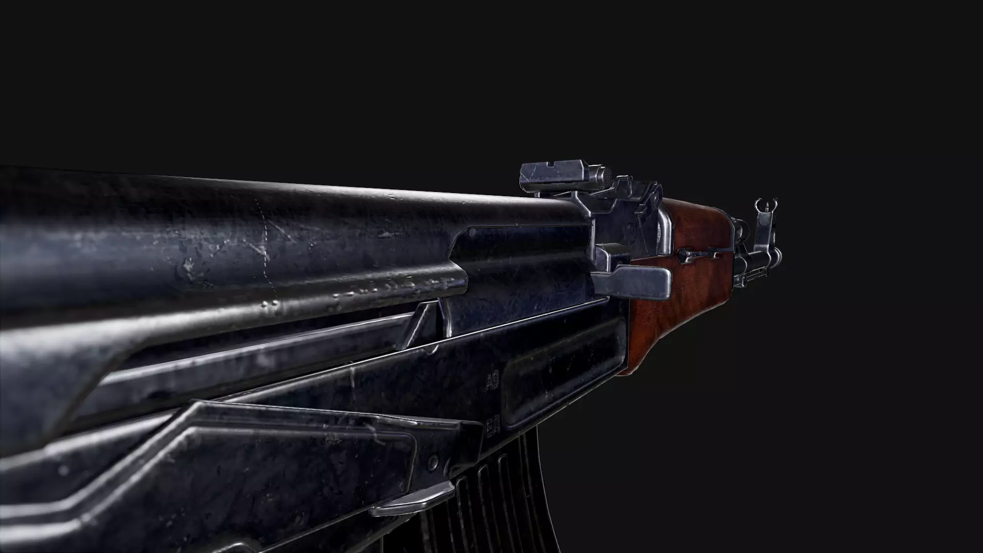 AK47 Rifle Free low-poly 3D model_4