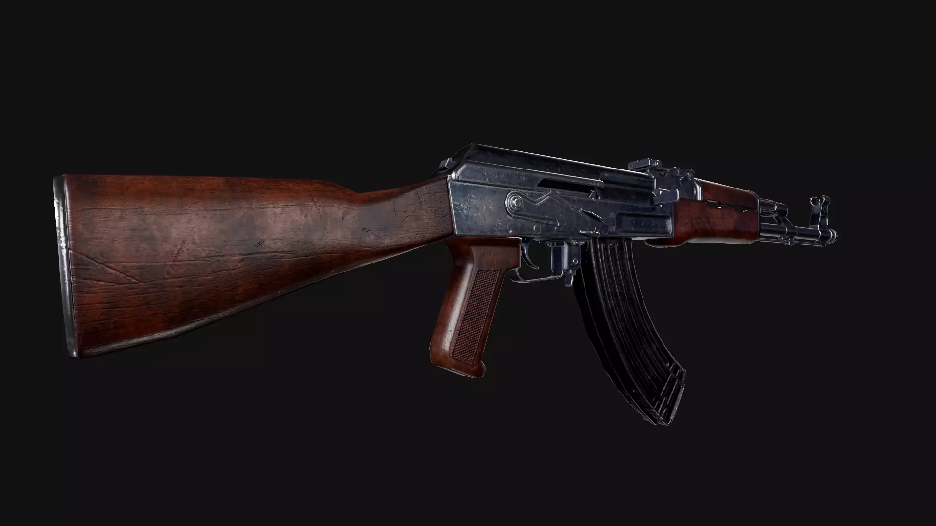 AK47 Rifle Free low-poly 3D model_2