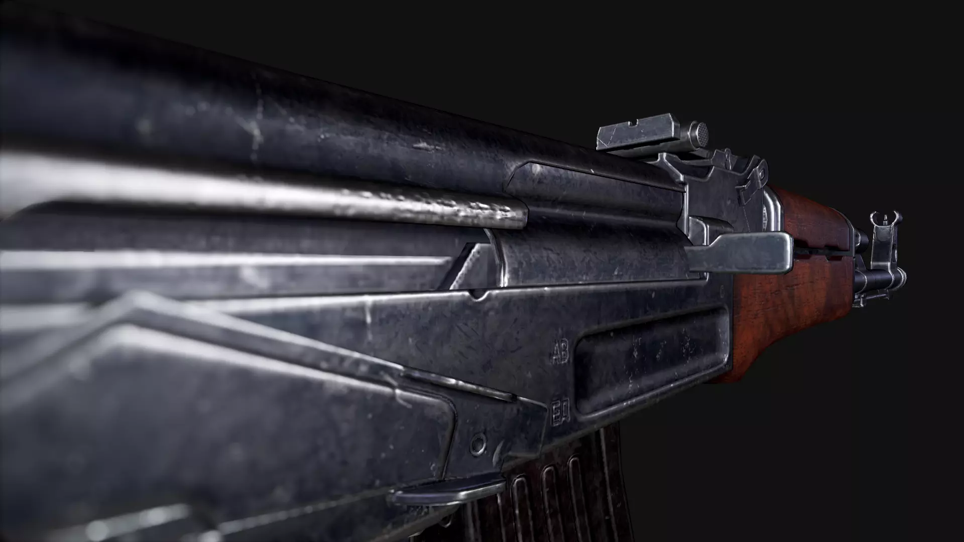 AK47 Rifle Free low-poly 3D model_8