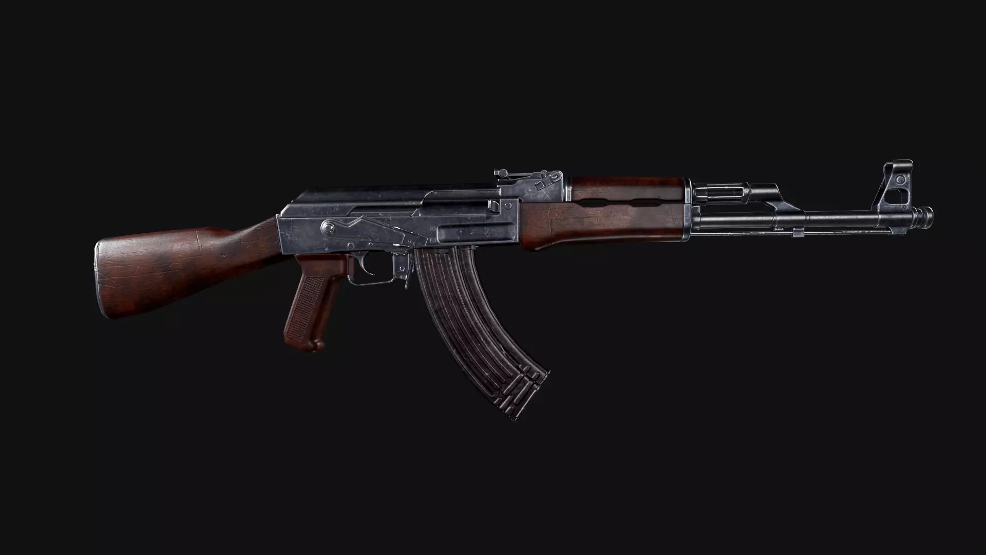 AK47 Rifle Free low-poly 3D model_0