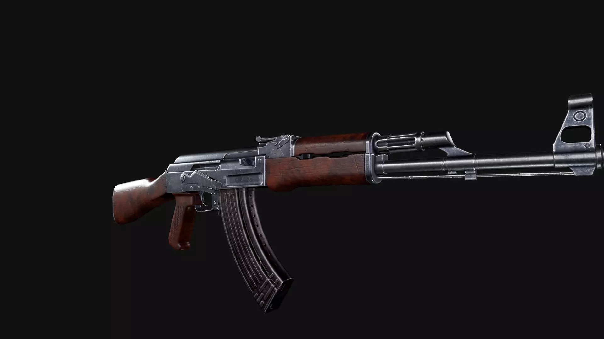 AK47 Rifle Free low-poly 3D model_7
