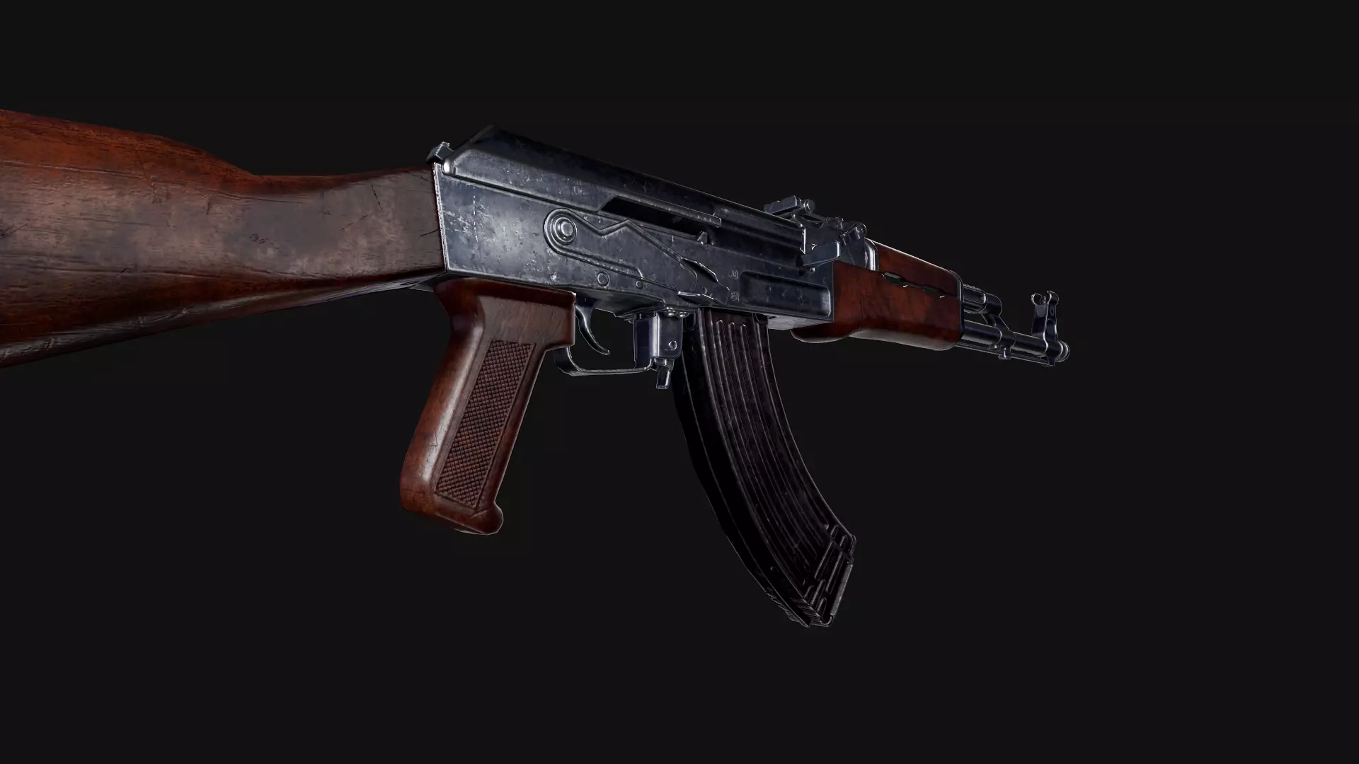 AK47 Rifle Free low-poly 3D model_6