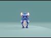 Blue Baby Dragon 3D Character with Audio Unity and Unreal Ready Low-poly 3D model_2