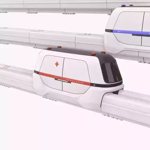 Wagons on rails 3D model