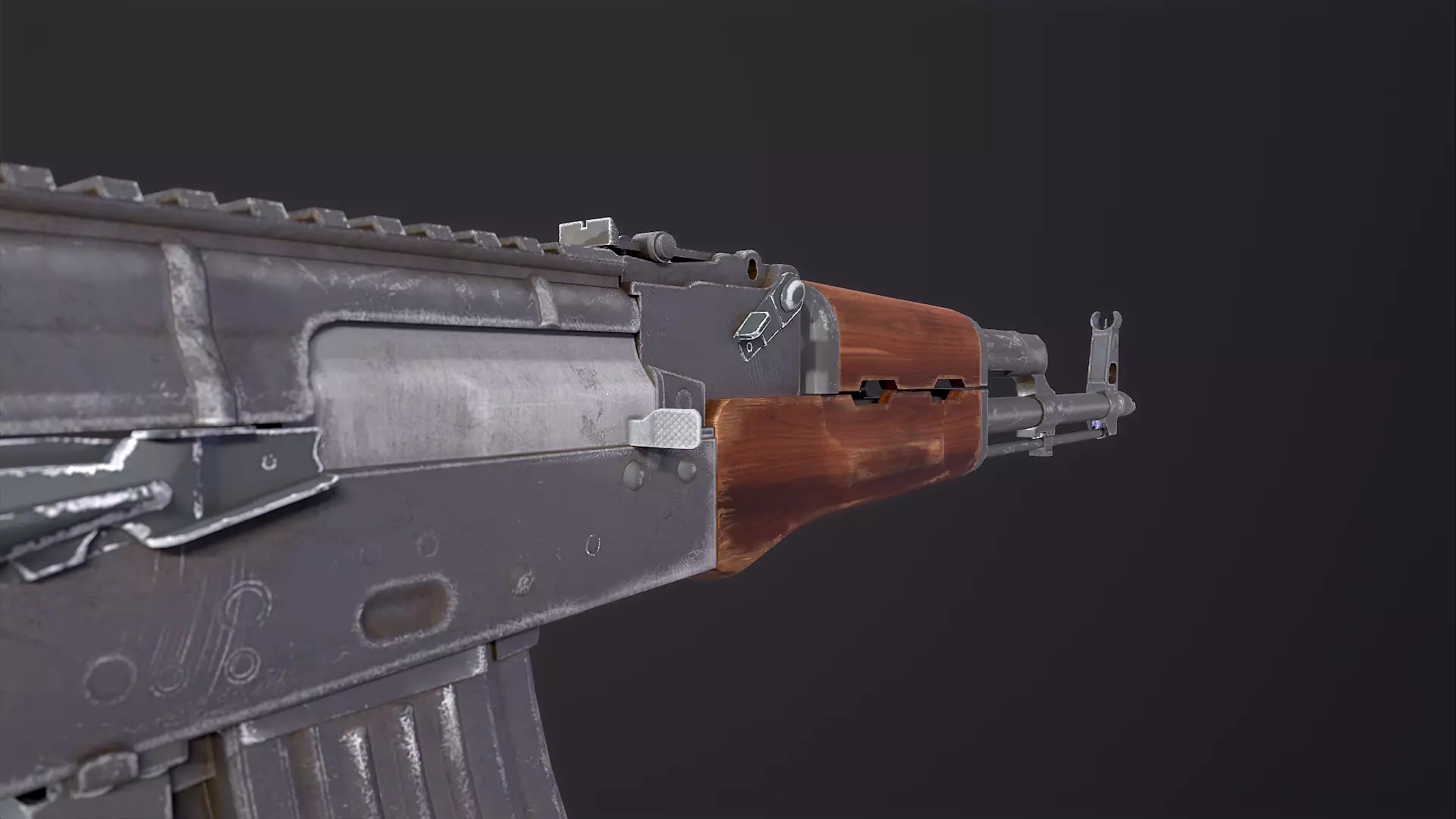 AKM Rifle Free low-poly 3D model_4