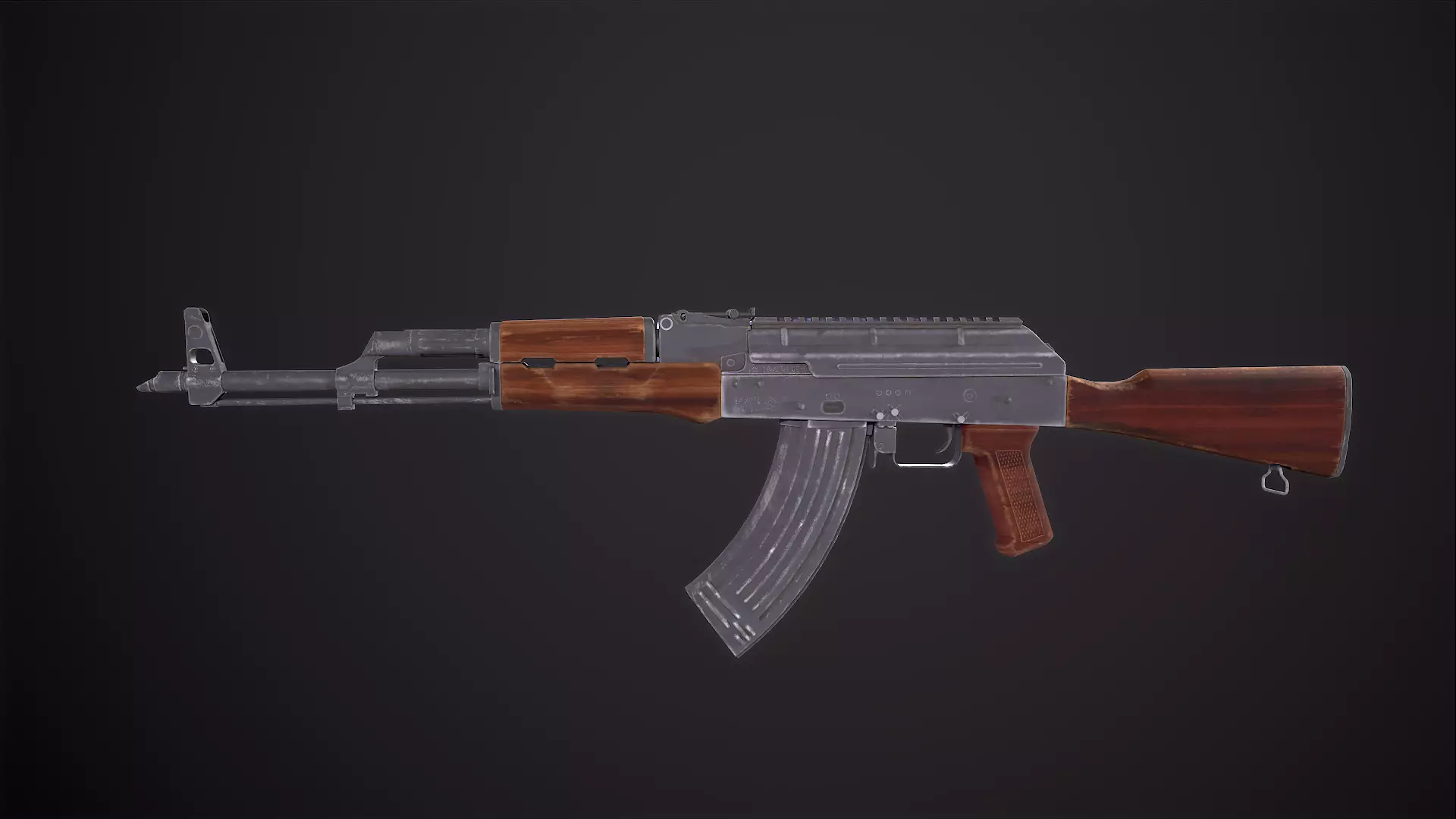 AKM Rifle Free low-poly 3D model_5