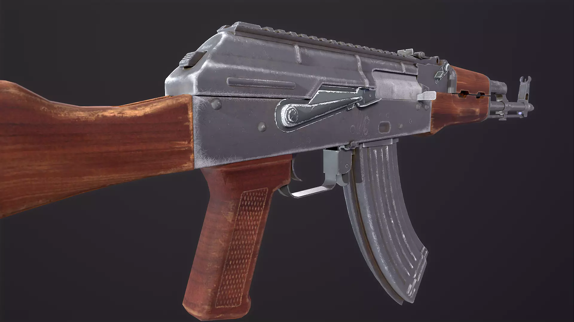 AKM Rifle Free low-poly 3D model_8