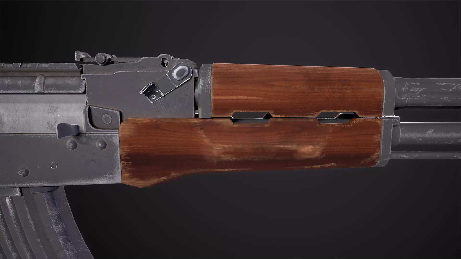 AKM Rifle Free low-poly 3D model_7
