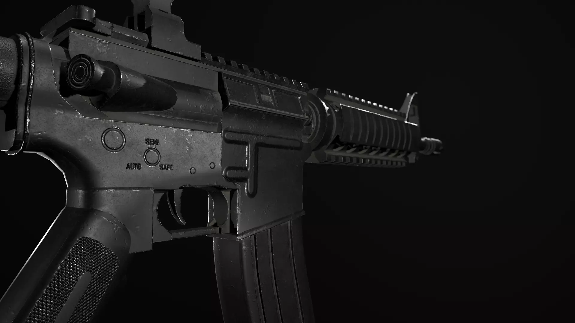 M4A1 Rifle Free low-poly 3D model_4