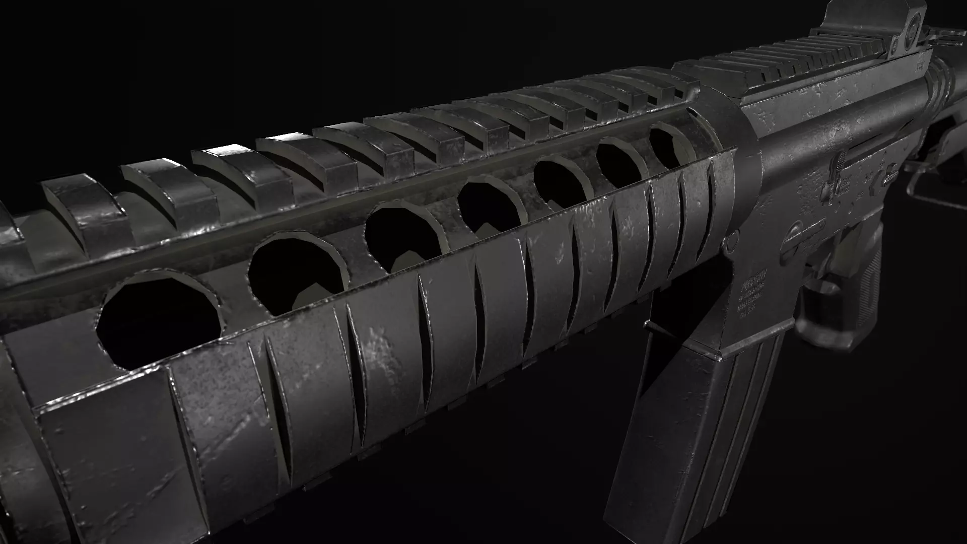 M4A1 Rifle Free low-poly 3D model_8