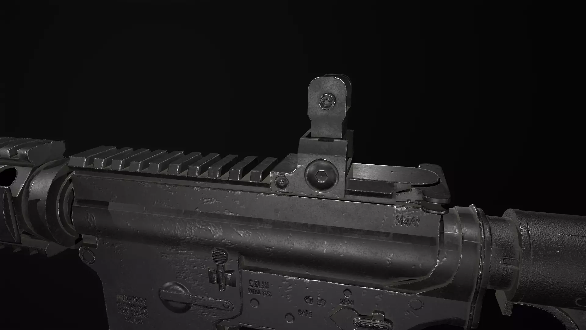 M4A1 Rifle Free low-poly 3D model_9