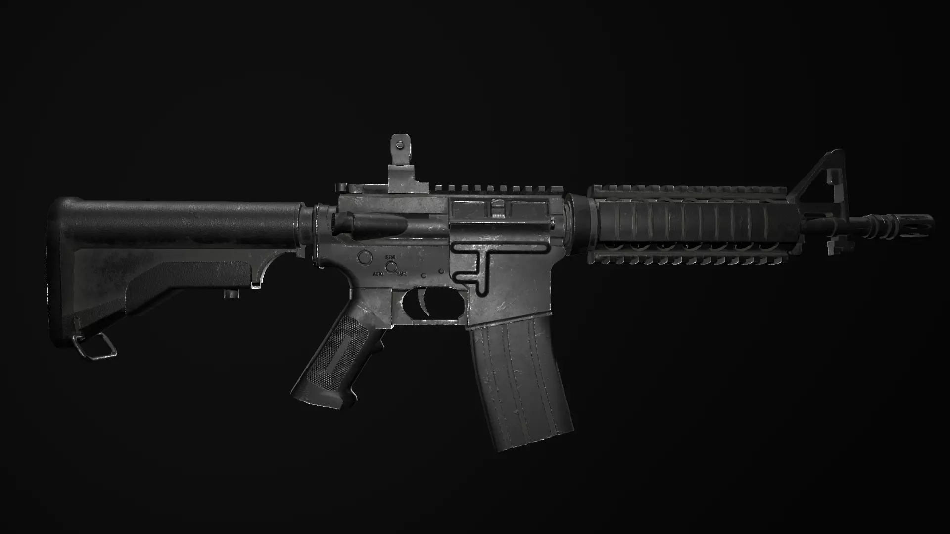 M4A1 Rifle Free low-poly 3D model_0