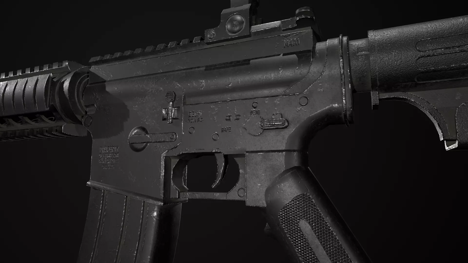 M4A1 Rifle Free low-poly 3D model_3