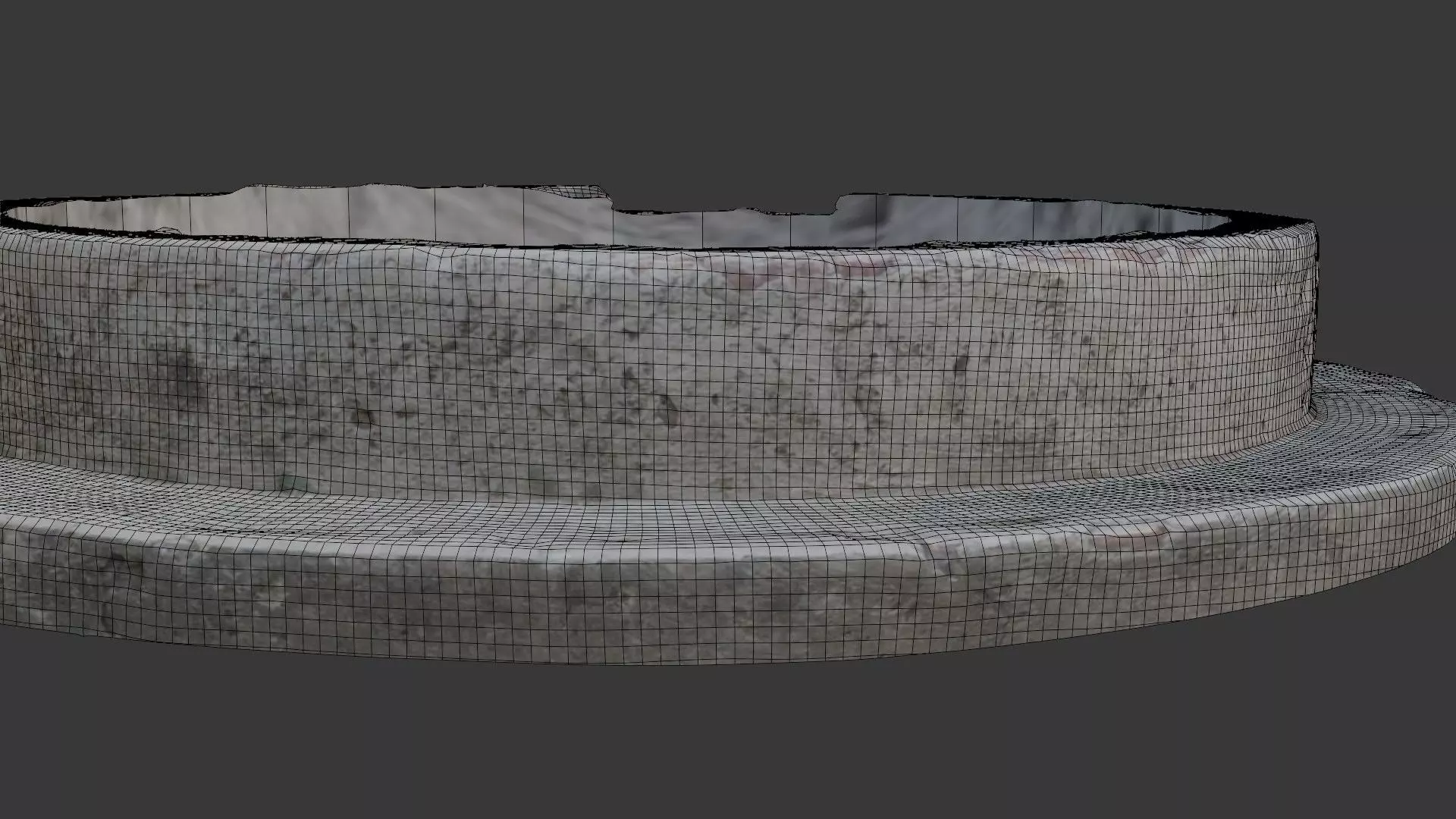 Concrete Manhole Cover Scan Low-poly 3D model_2