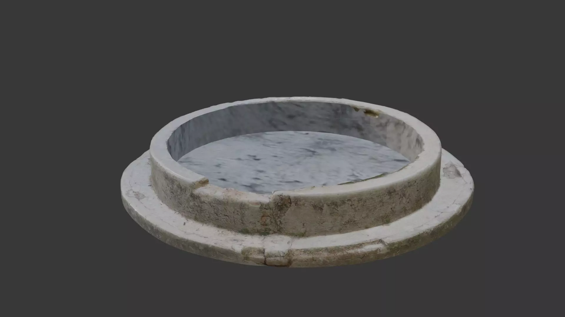 Concrete Manhole Cover Scan Low-poly 3D model_5