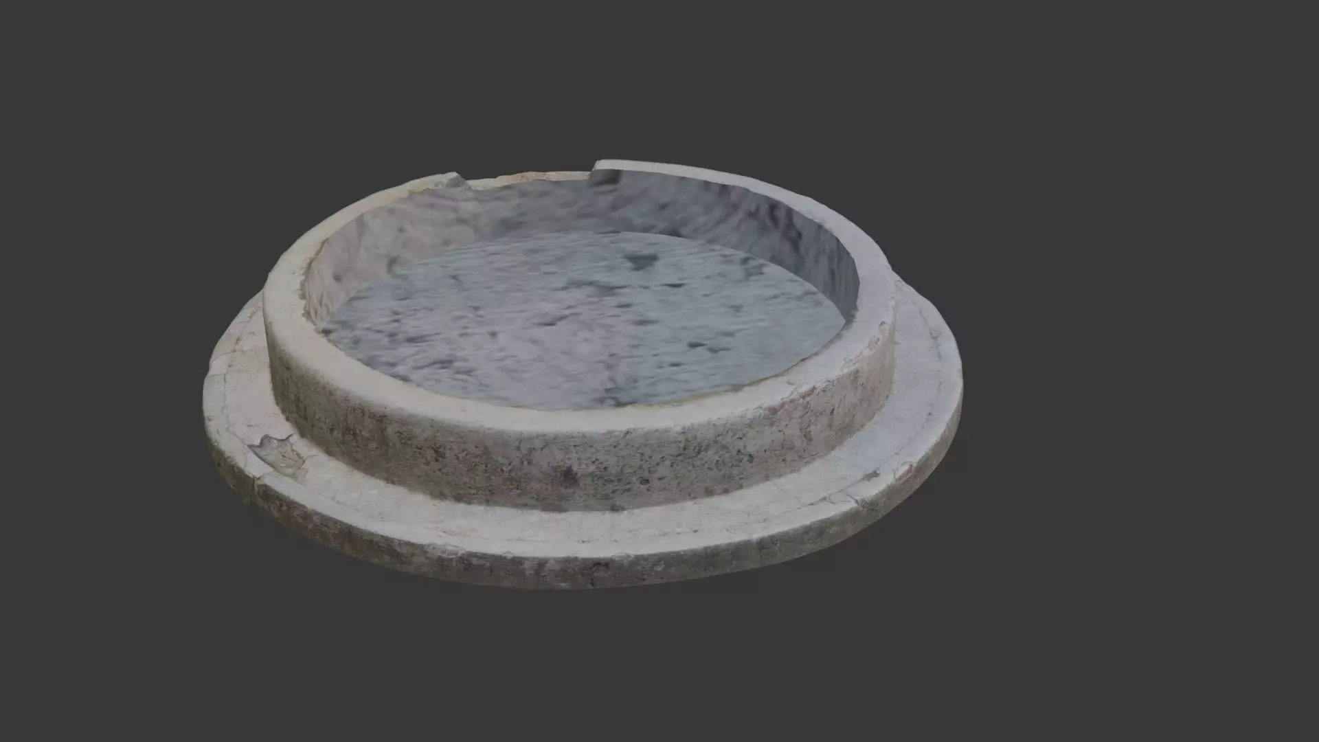 Concrete Manhole Cover Scan Low-poly 3D model_3