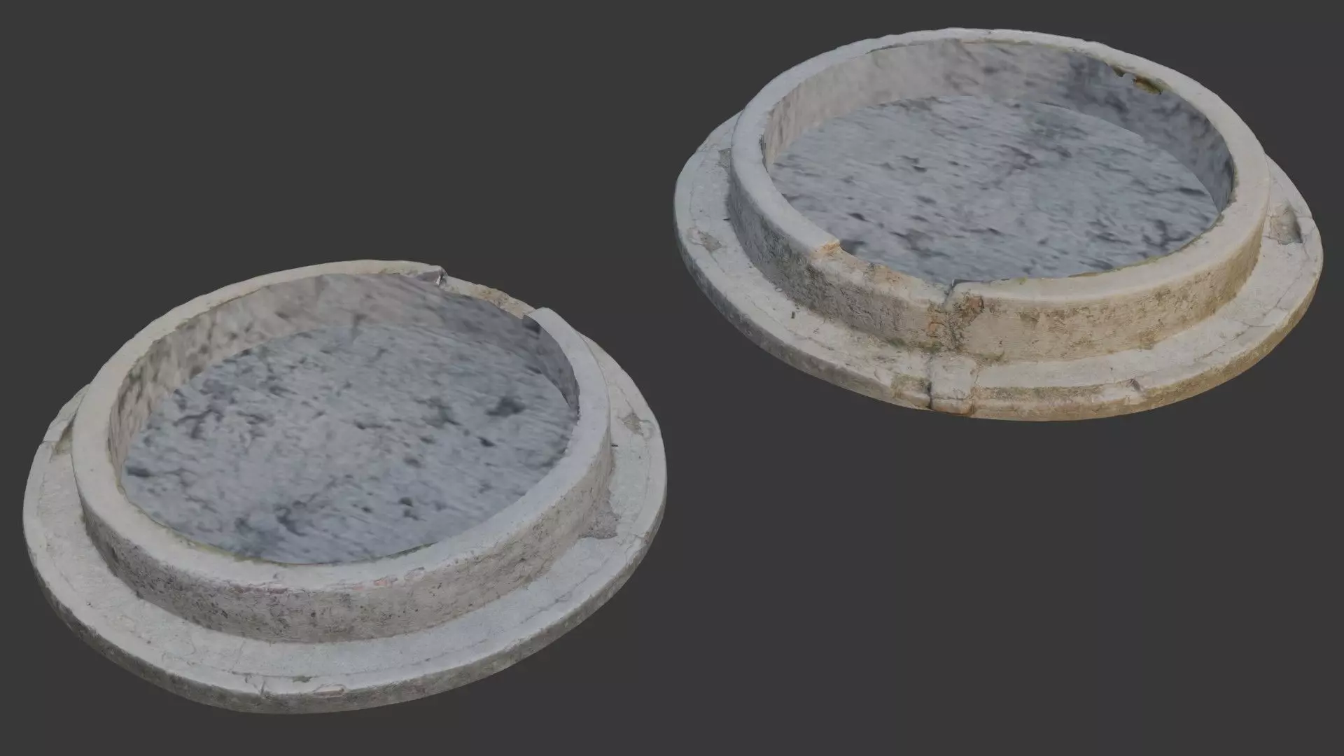 Concrete Manhole Cover Scan Low-poly 3D model_0