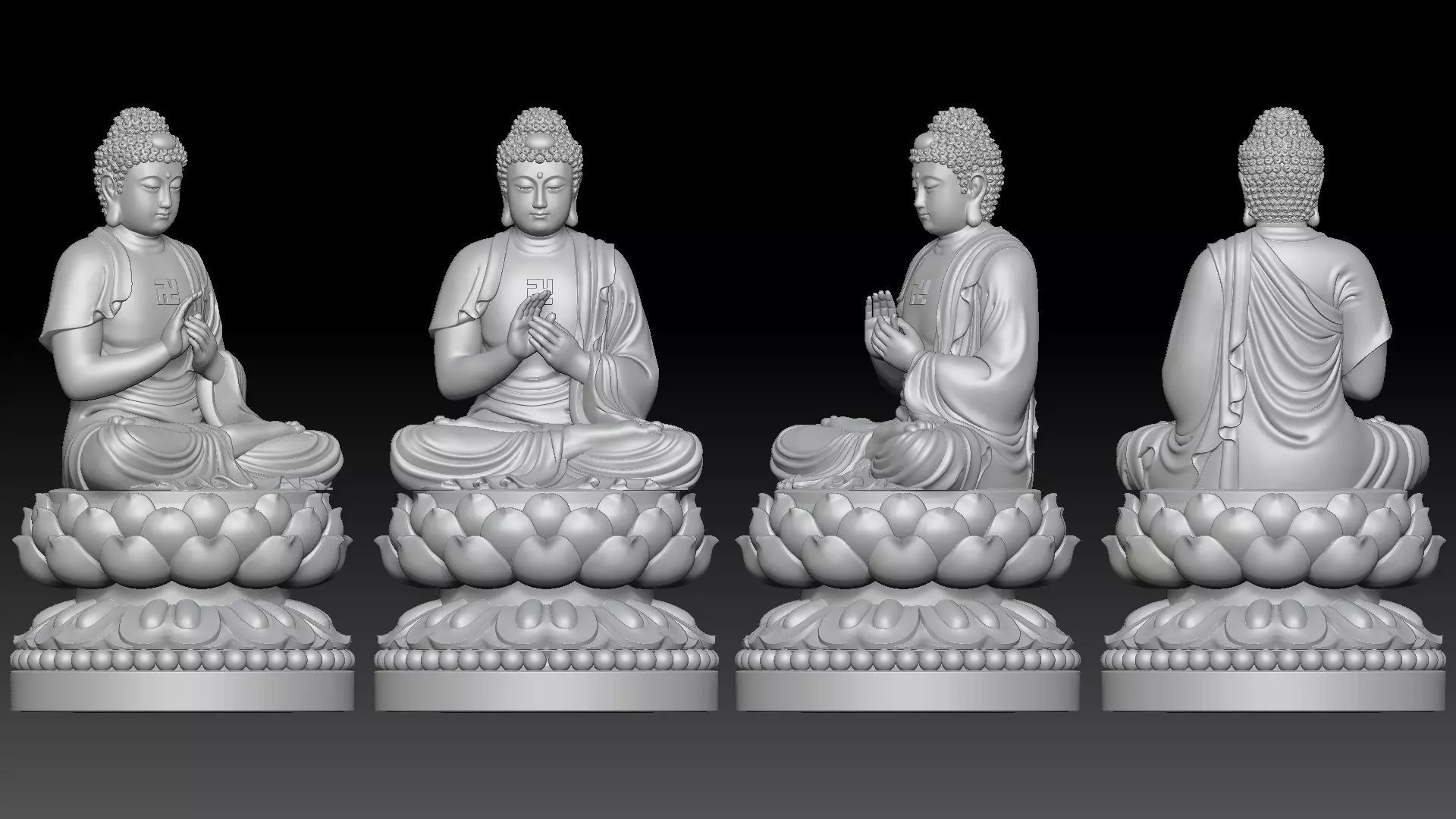 Amitabha Buddha  3D print model_2