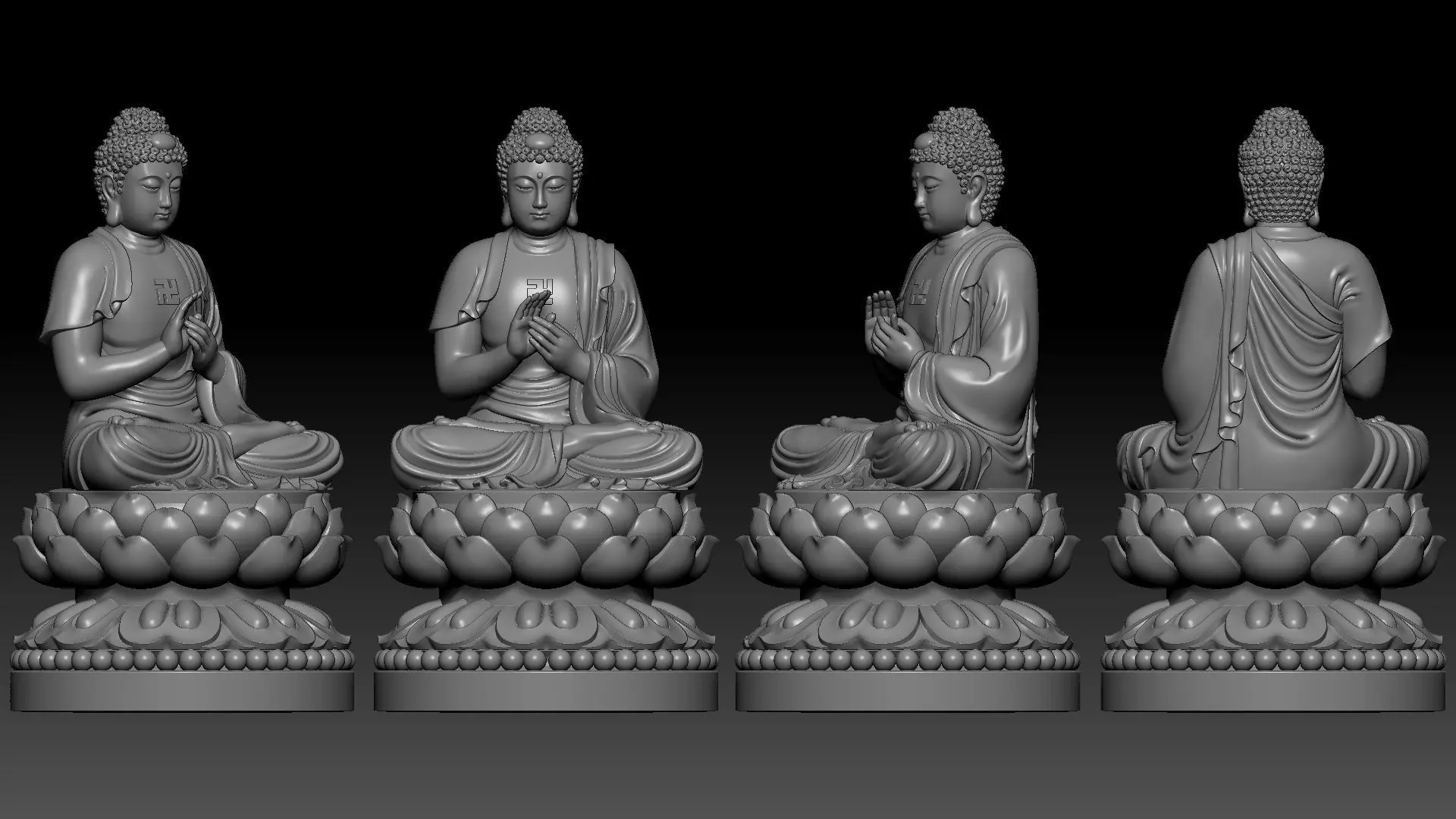 Amitabha Buddha  3D print model_10