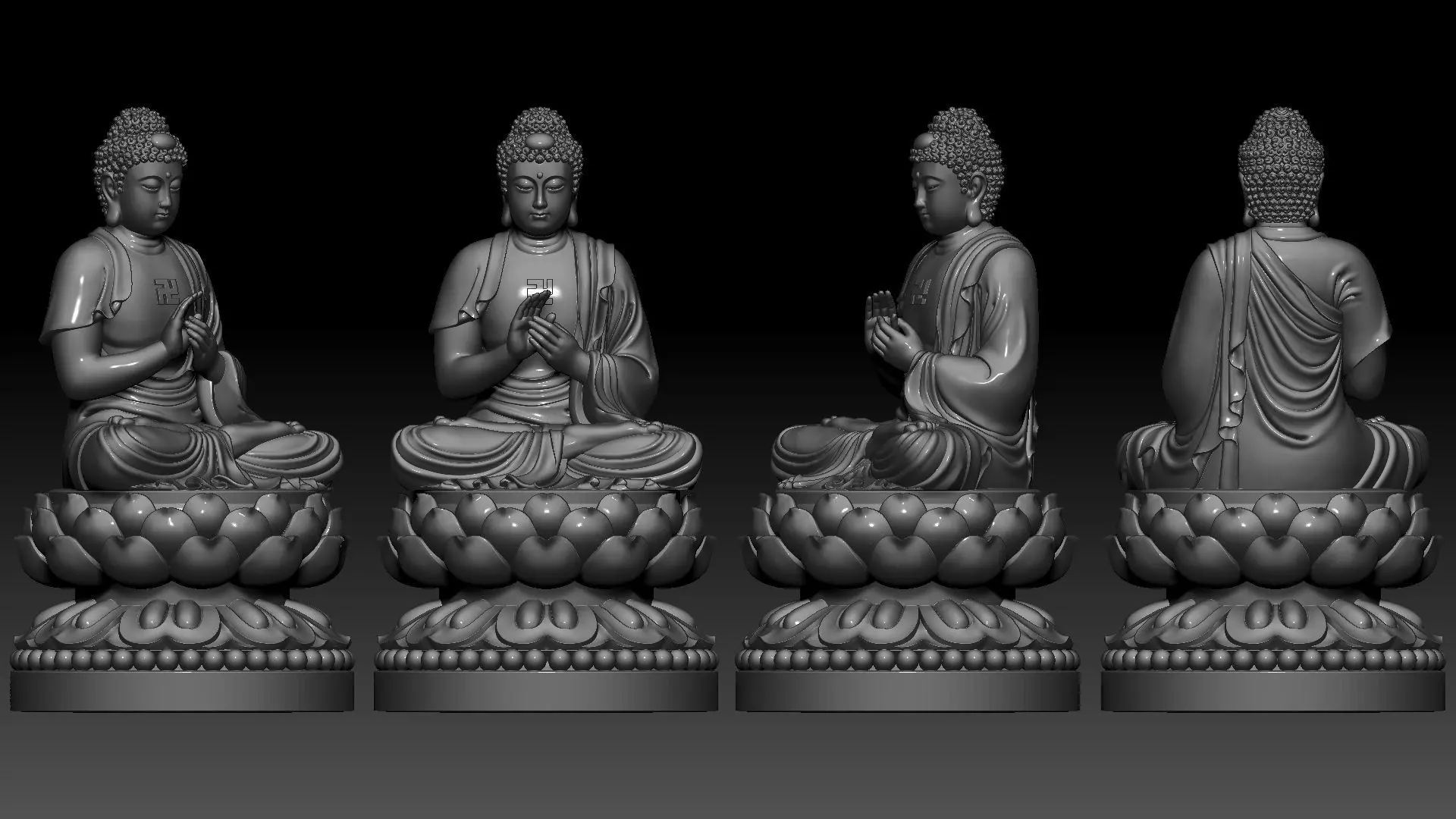 Amitabha Buddha  3D print model_1