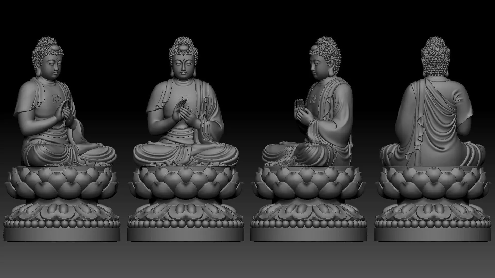 Amitabha Buddha  3D print model_11