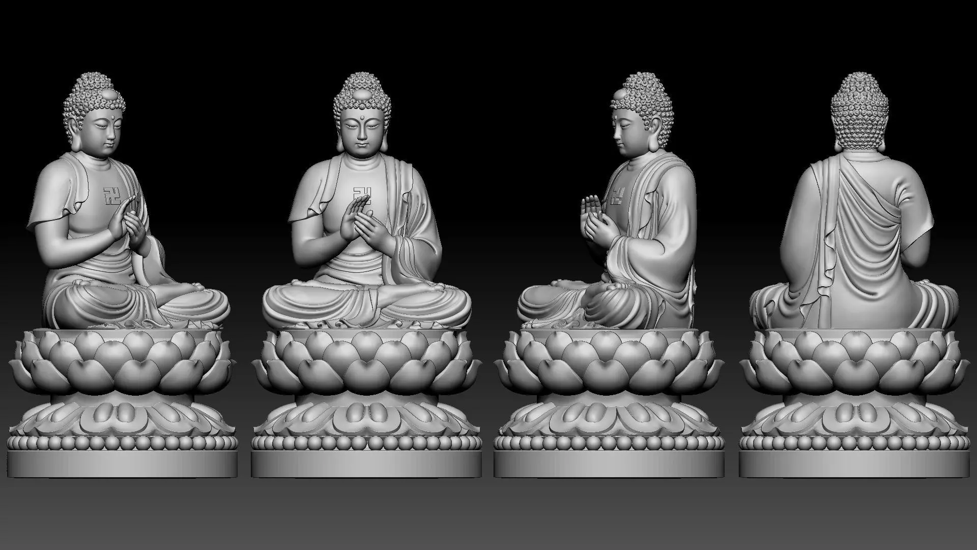 Amitabha Buddha  3D print model_9