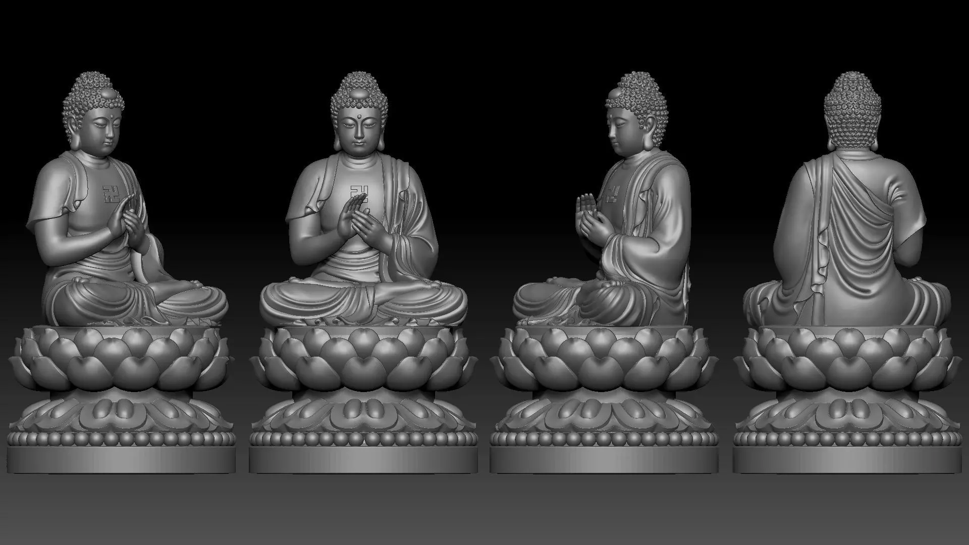 Amitabha Buddha  3D print model_4