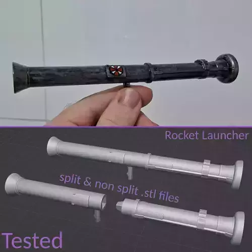 Long Rocket Launcher pre supported 3D print ready 3D print model