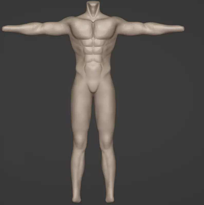 Male Anime Protagonist Base Body 3D model_5