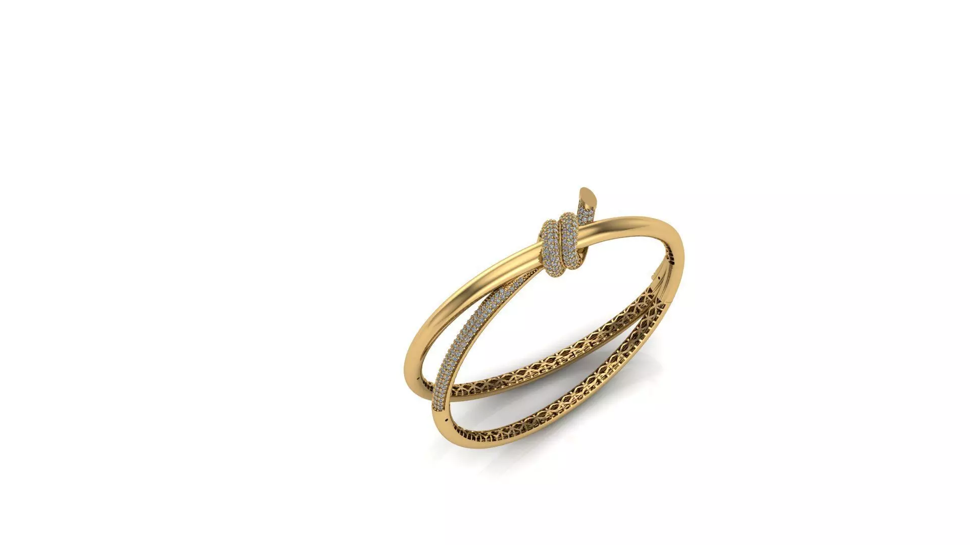 Knot spring lock bracelet 3D print model