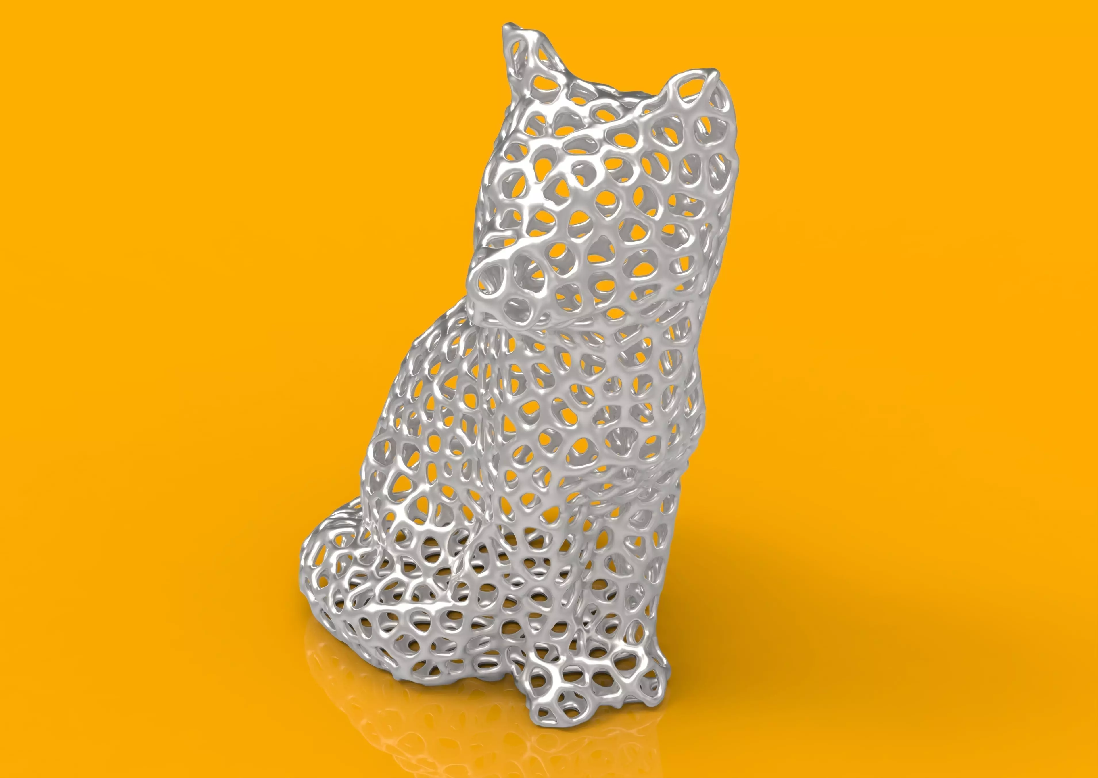 Fox Voronoi-Style Animal 3D print model_0