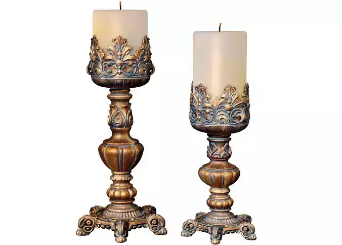 Bronze Antique Rustic Candlesticks Candle Holder Classic Style