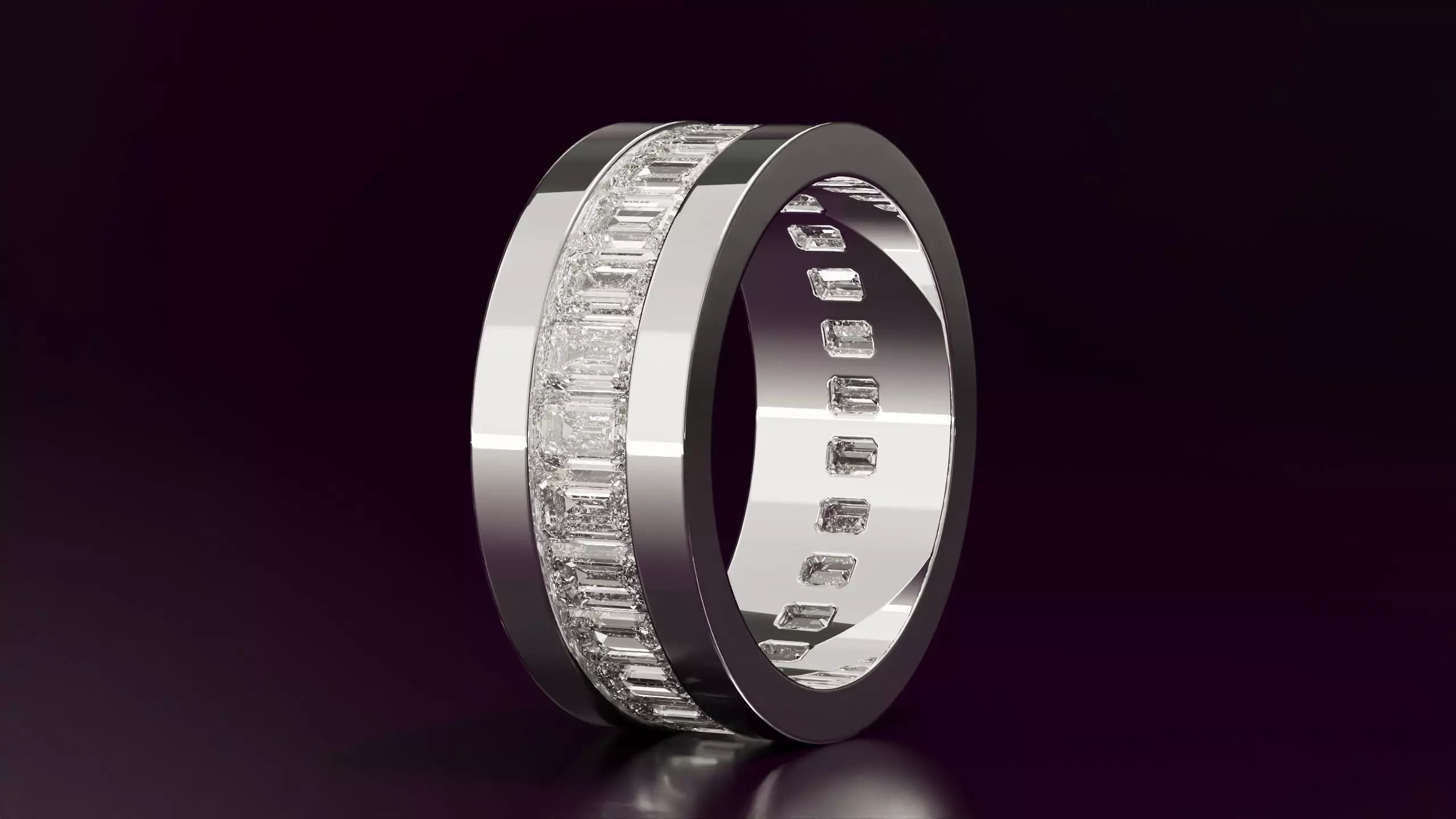 Channel Set Emerald Eternity Ring N03 3725CT EU54 Free 3D print model