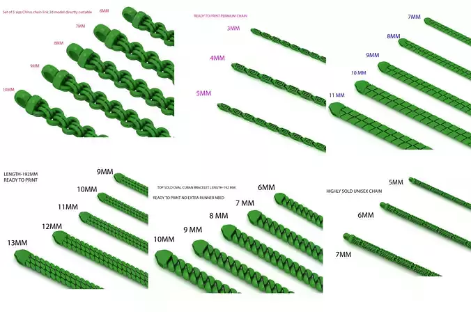 26 High Quality Stick Type Chain Design at Unbeatable Low Prices 3D Model Collection