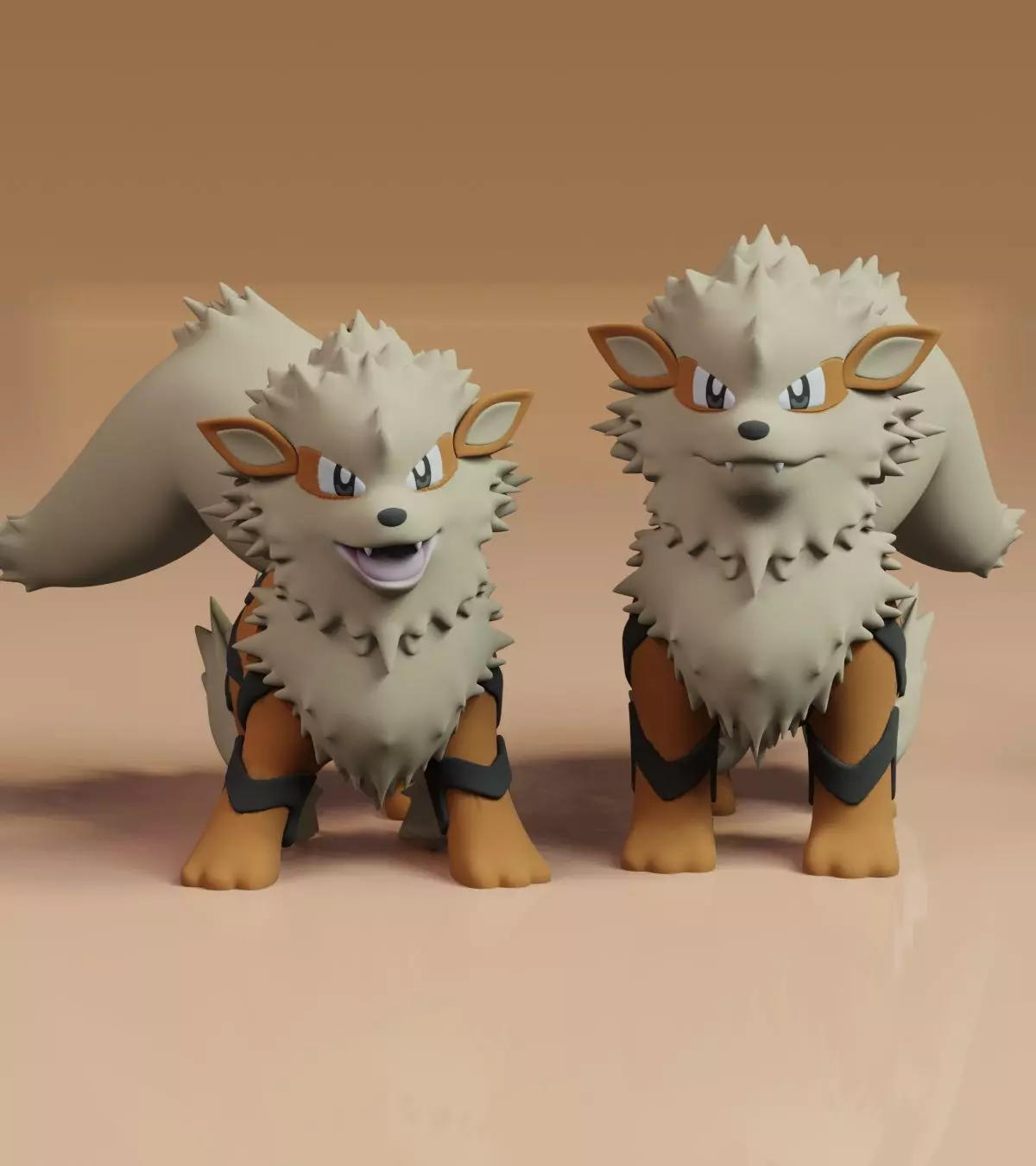 Arcanine Pokemon Fanart 2 Poses 3D print model_0