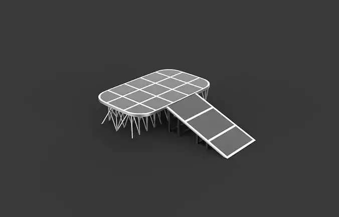 Portable stage 3D model