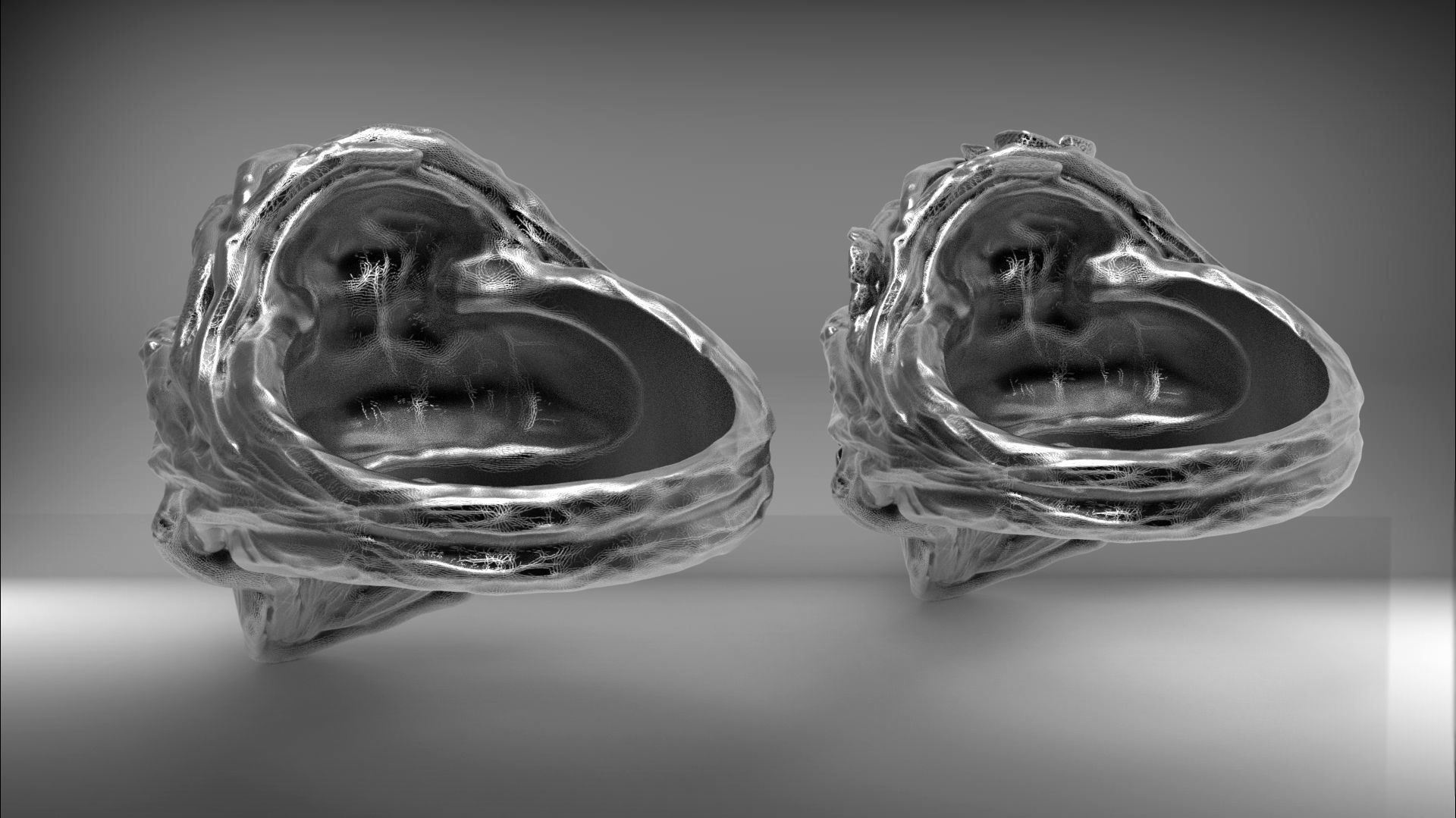 Skull ring Wedding STL 3d model for 3d printer 3D print model_3