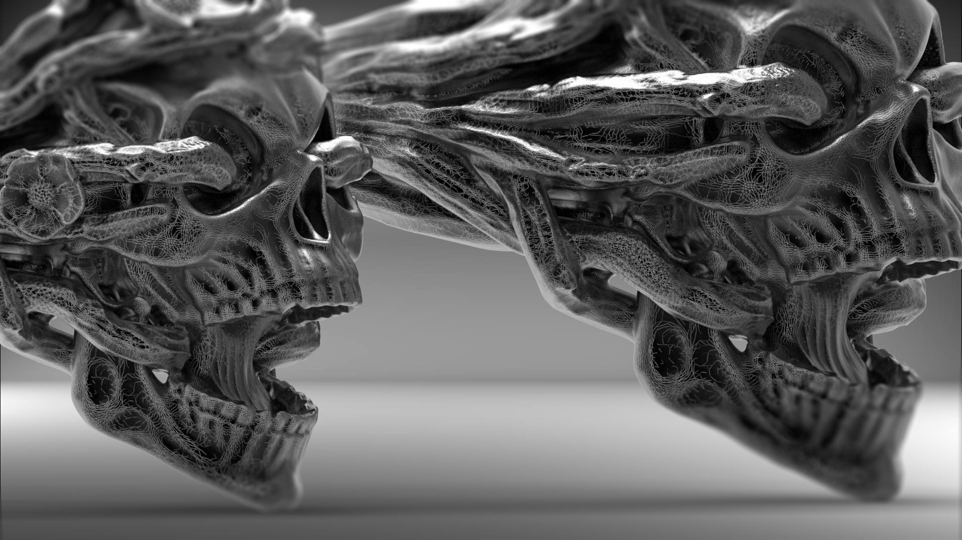 Skull ring Wedding STL 3d model for 3d printer 3D print model_4