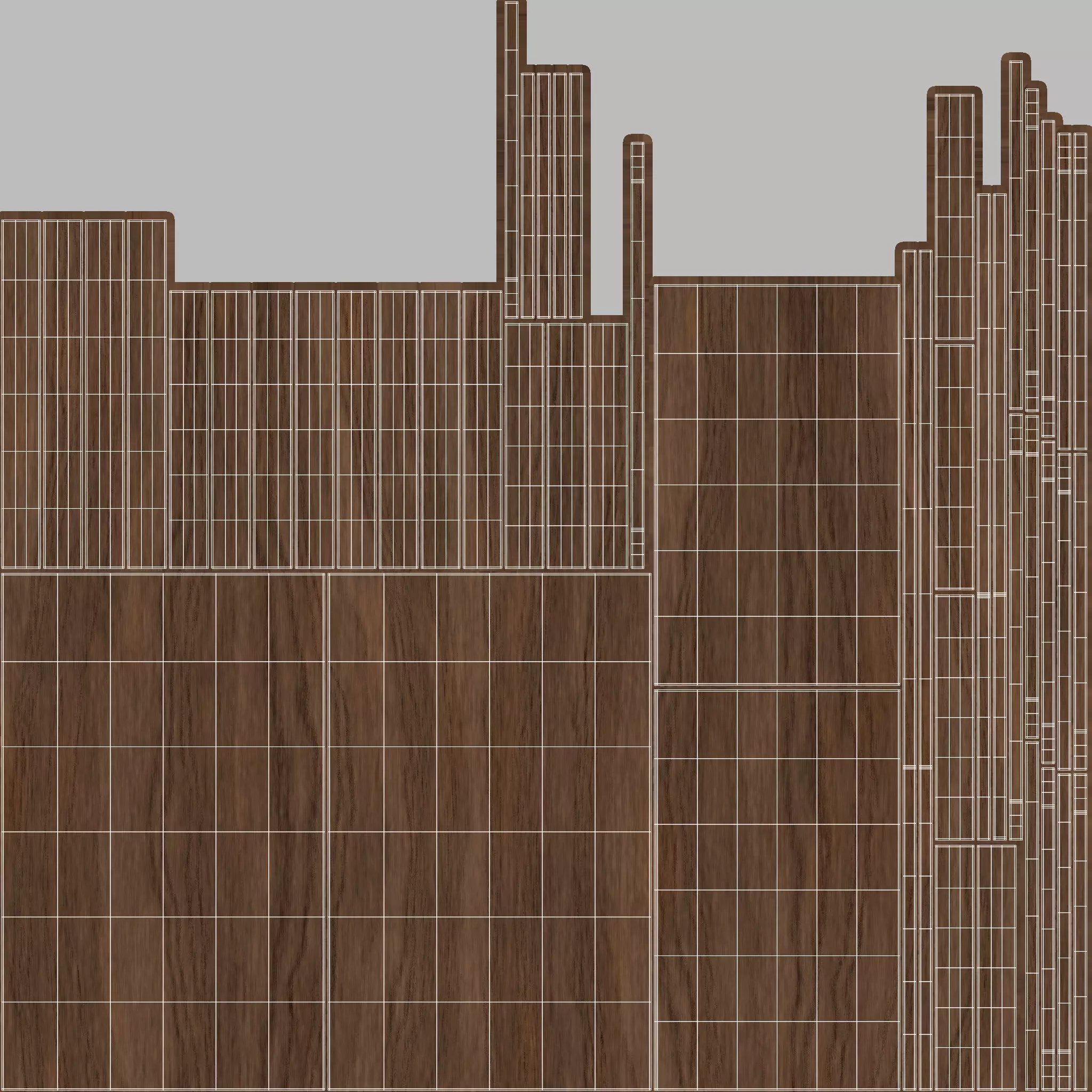 Coffee Table 02 - Walnut Wood Low-poly 3D model_13