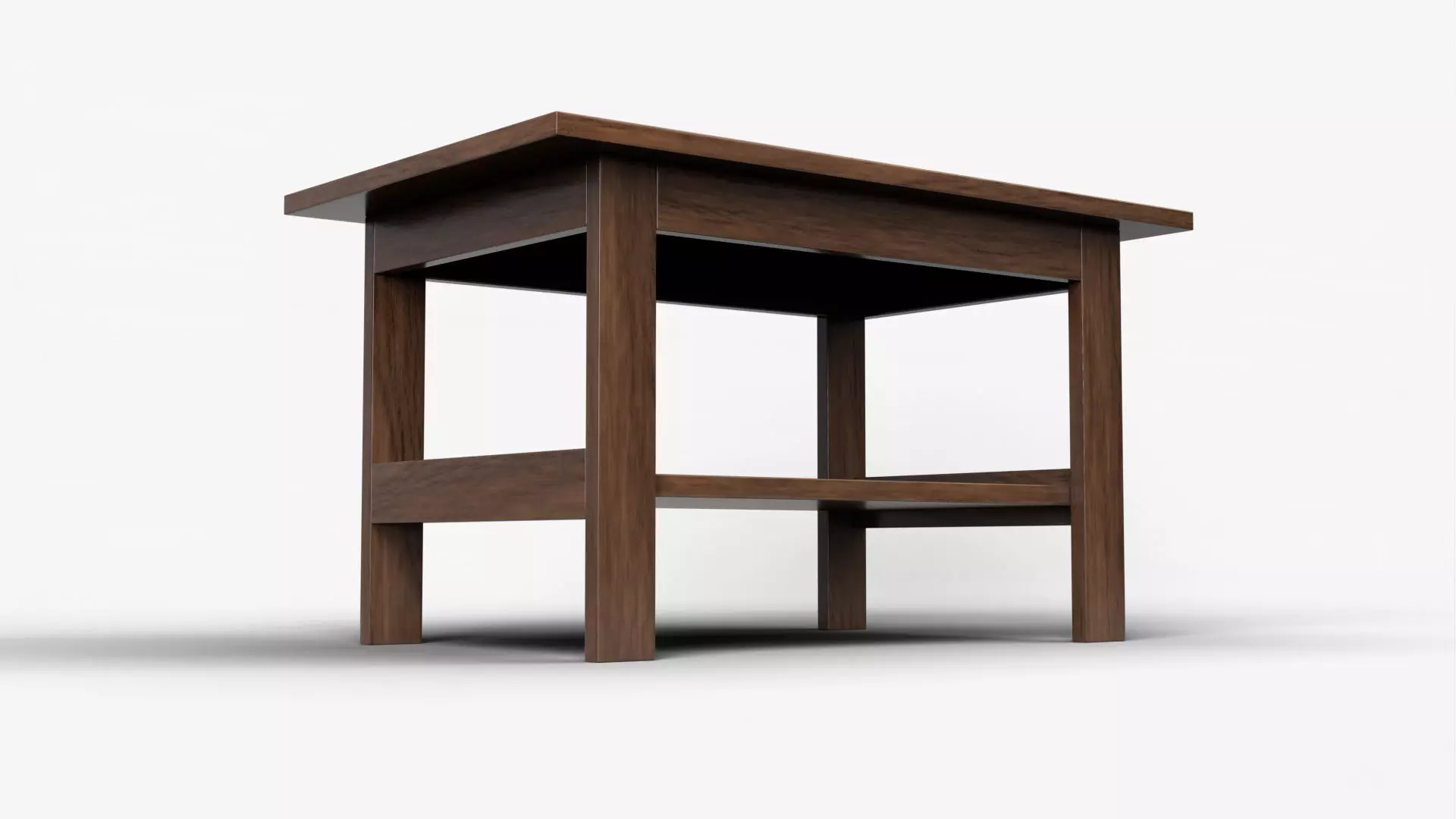 Coffee Table 02 - Walnut Wood Low-poly 3D model_4