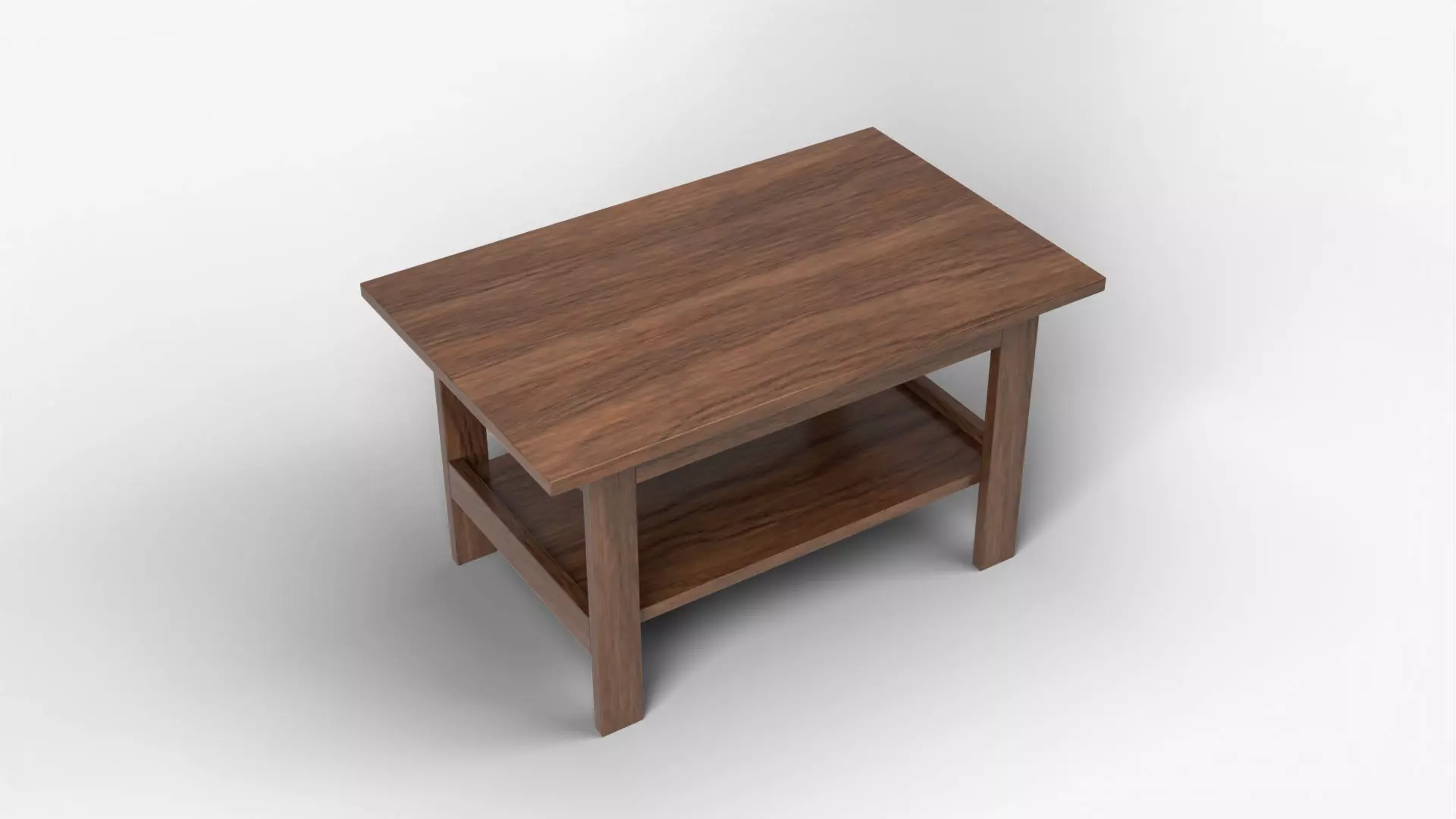 Coffee Table 02 - Walnut Wood Low-poly 3D model_1