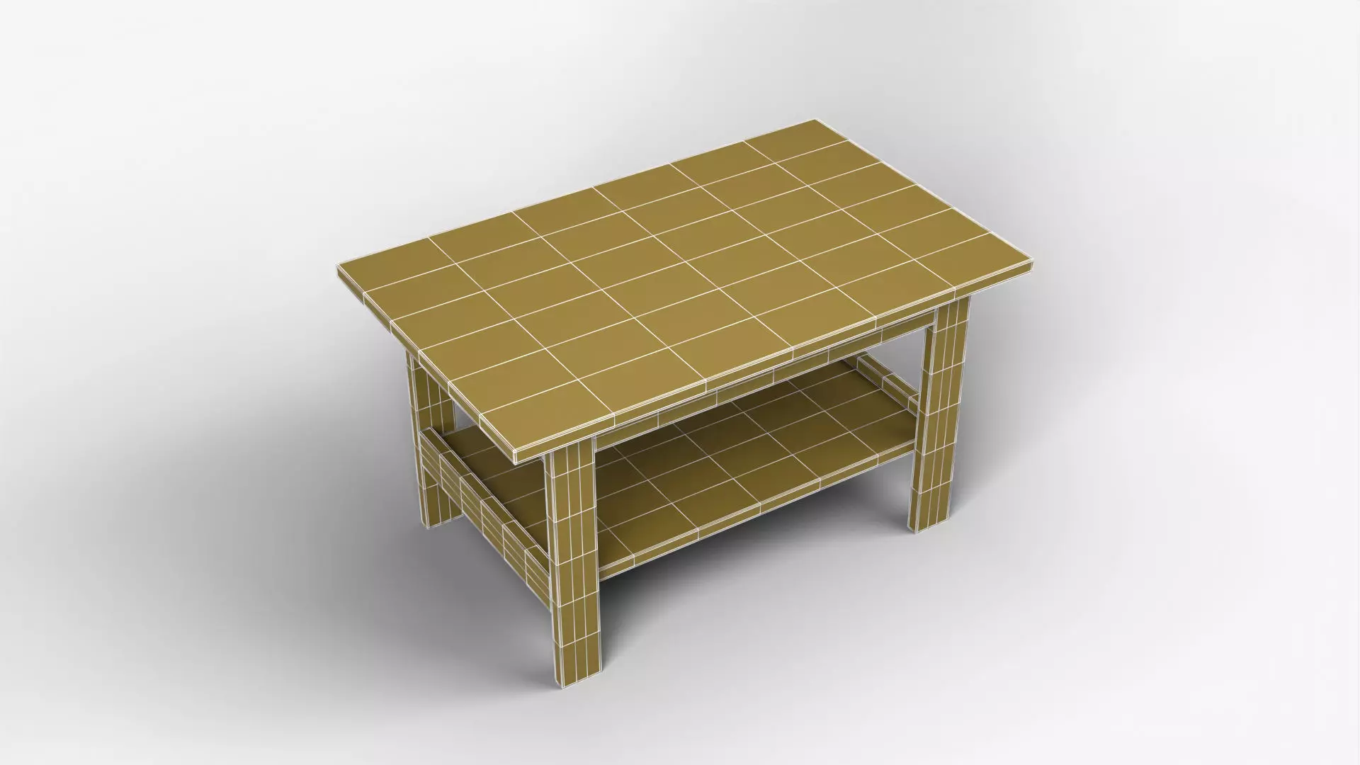 Coffee Table 02 - Walnut Wood Low-poly 3D model_10