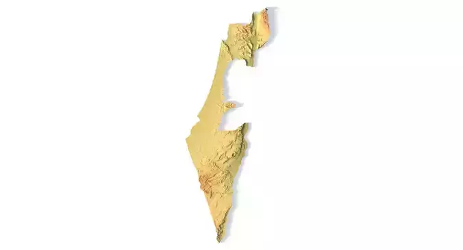 Israel Topographic Map STL Terrain Model 3D print model