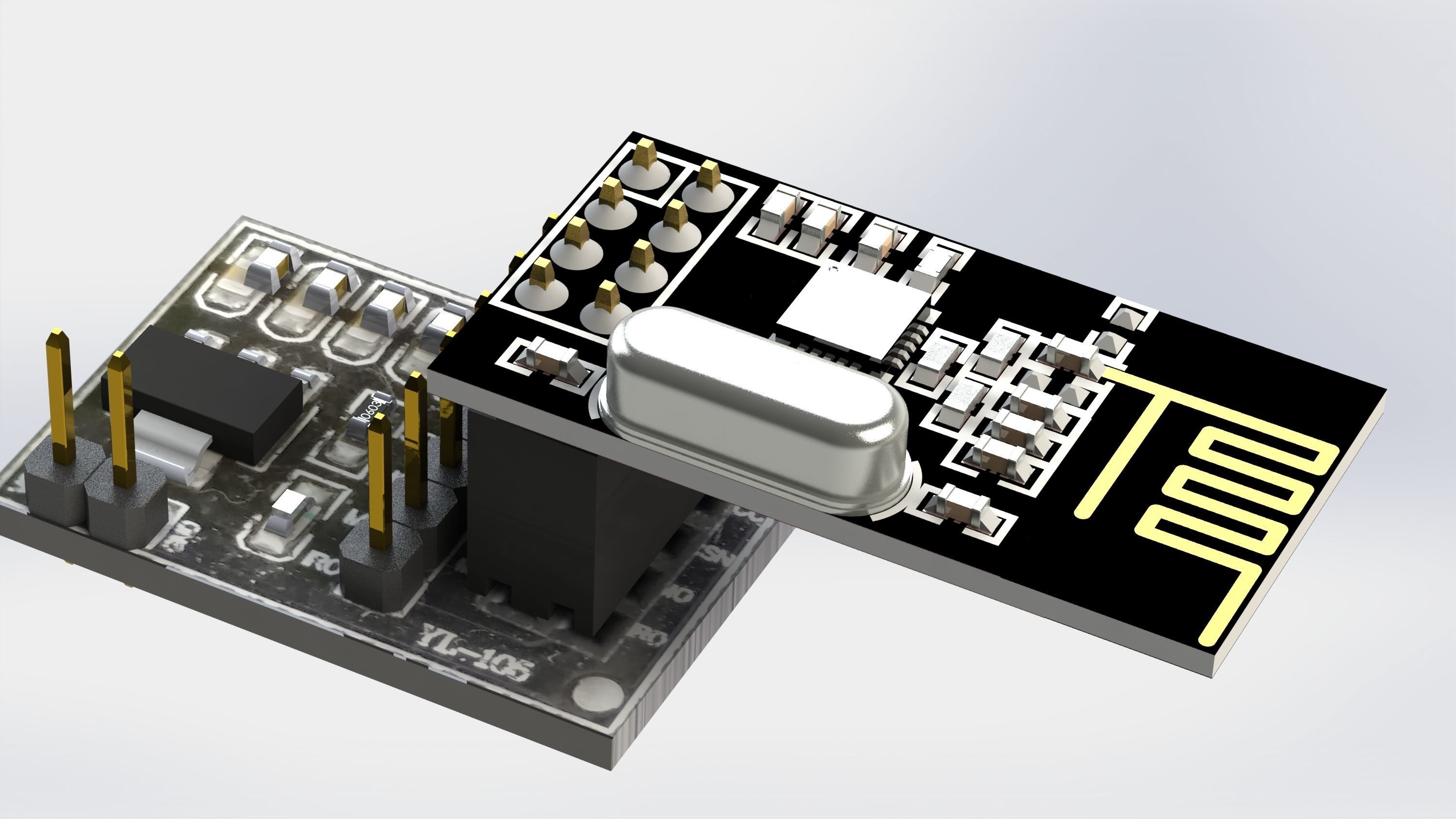 NRF24L01 Power adapter Free 3D model_1