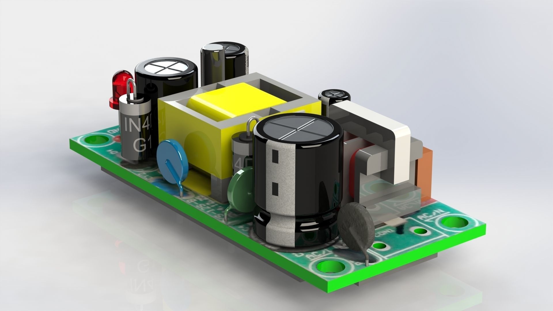 Switching Power Supply Board Module free 3D model | CGTrader